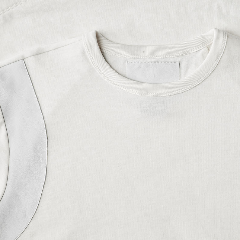 G-Star RAW® Marc Newson Leather Cropped Sleeve T-shirt Blanc