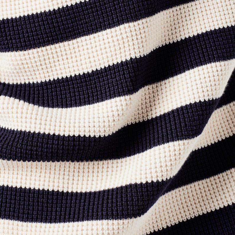 G-Star RAW® Dadin Solid Stripe Knit Bleu foncé fabric shot