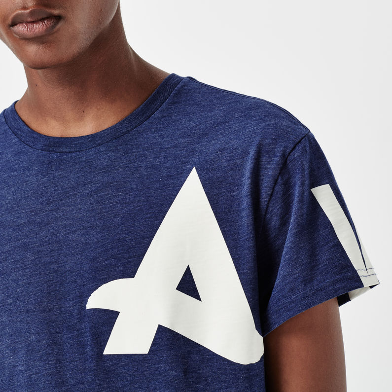 G-Star RAW® Afrojack Long T-shirt Cap Sleeves Midden blauw
