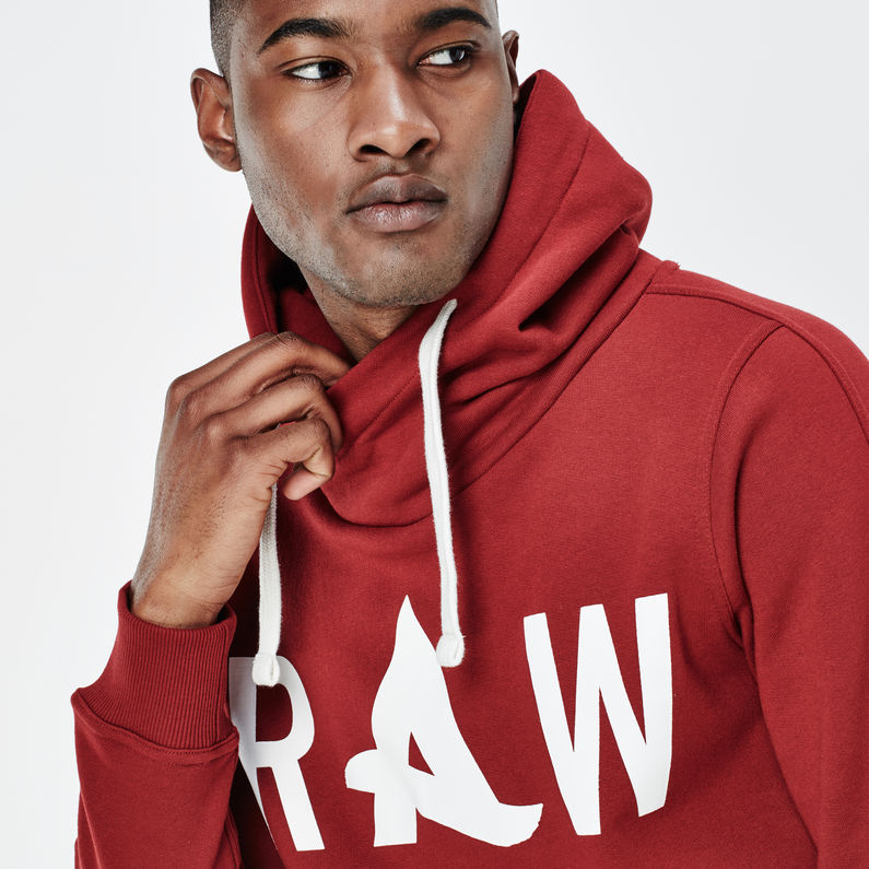 G-Star RAW® Afrojack Art Hooded Sweater Red detail shot