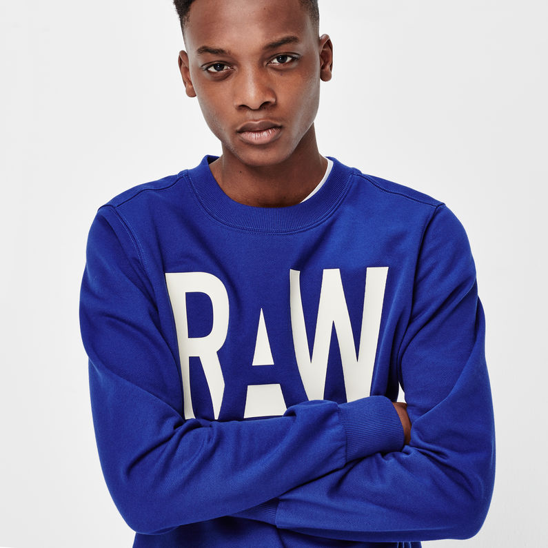 G-Star RAW® Sagor Sweater Bleu moyen detail shot