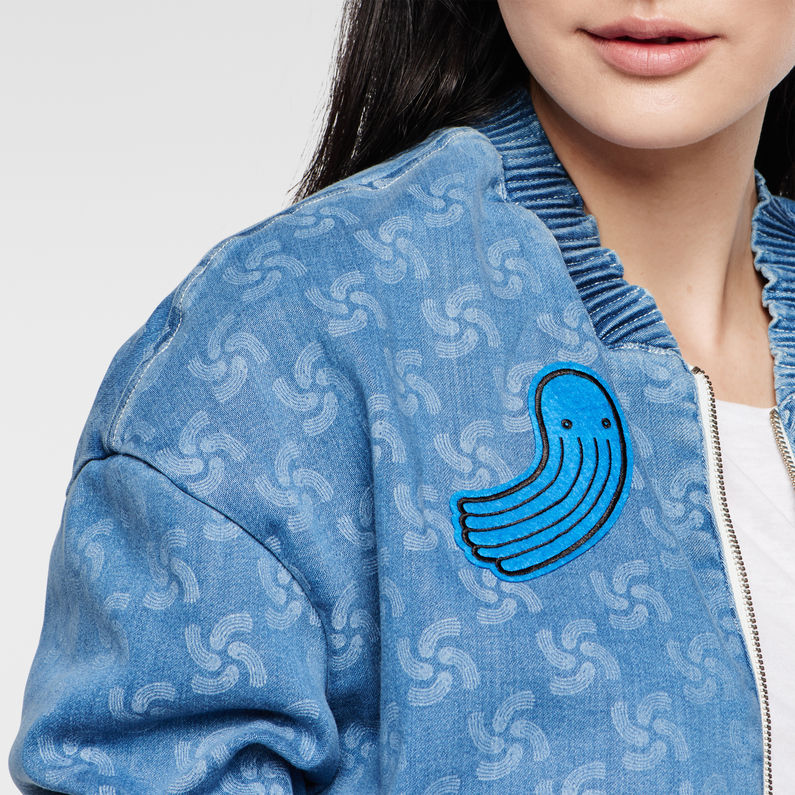 G-Star RAW® Raw For The Oceans - Loose Bomber Light blue detail shot