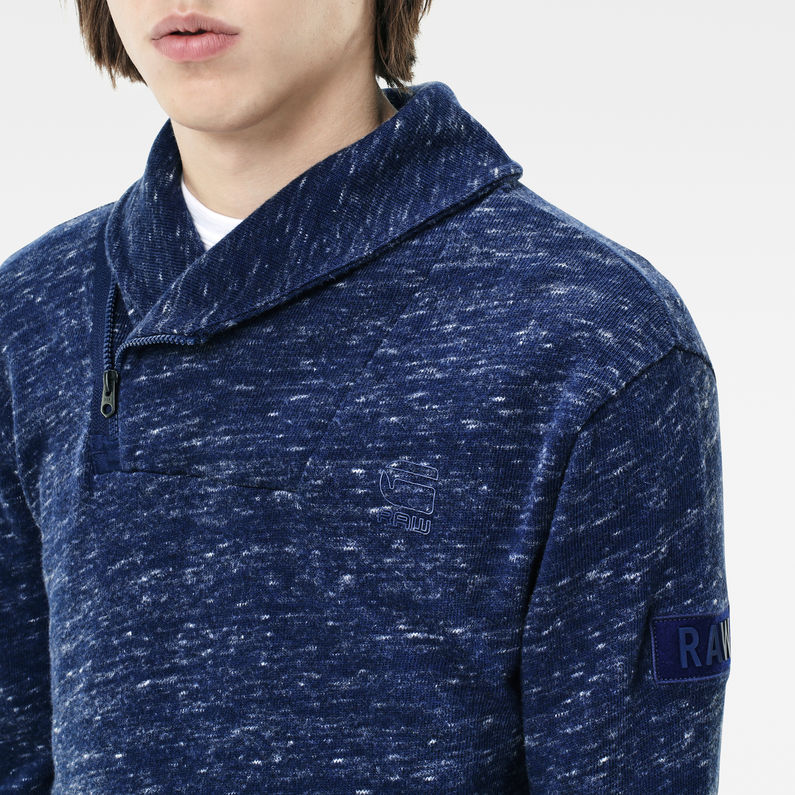G-Star RAW® Dawch Collar Sweater Donkerblauw detail shot