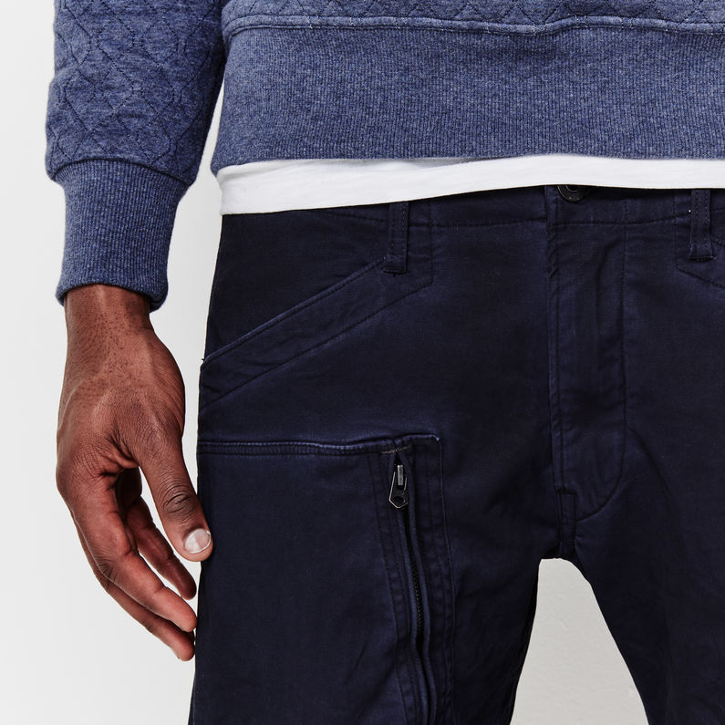 G-STAR® Powel 3D Tapered Cuffed Pants Dunkelblau detail shot