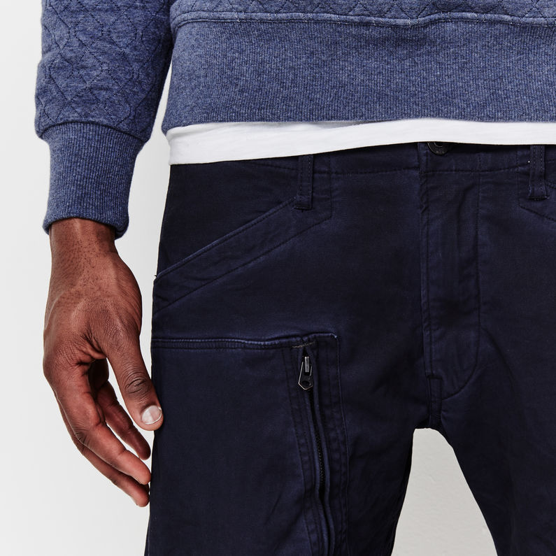 G-Star RAW® Powel 3D Tapered Cuffed Pants Bleu foncé detail shot