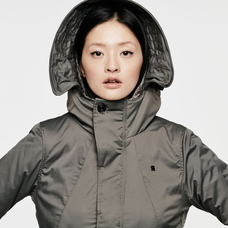 G-STAR® Duty Premium Hooded Relaxed Parka Grau detail shot