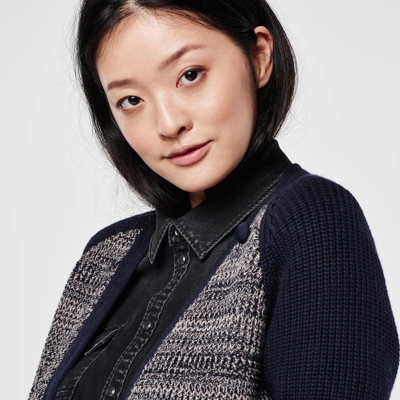G-Star RAW® Asalie Long Cardigan Knit Light blue detail shot