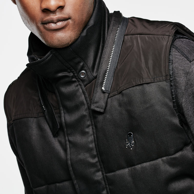 G-Star RAW® RAW for the Oceans - Hooded Vest Azul oscuro detail shot