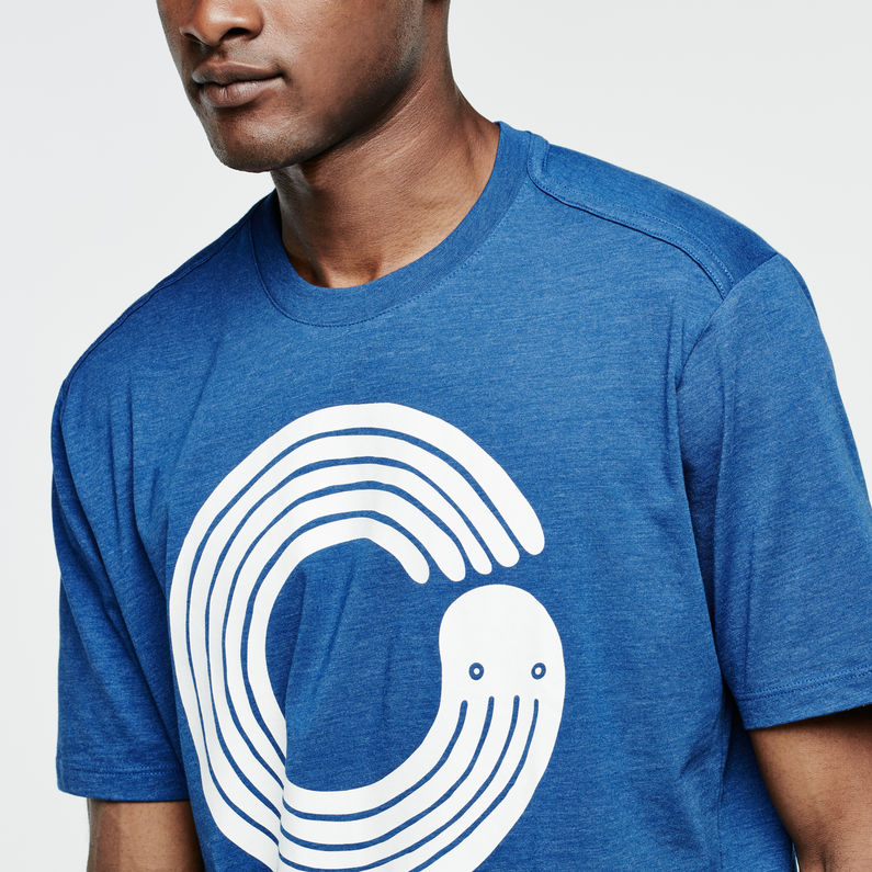 G-Star RAW® RAW for the Oceans - Occotis Circle Tee Medium blue