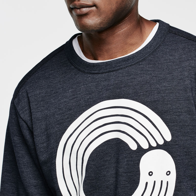 G-Star RAW® RAW for the Oceans - Occotis Circle Sweatshirt Azul oscuro detail shot