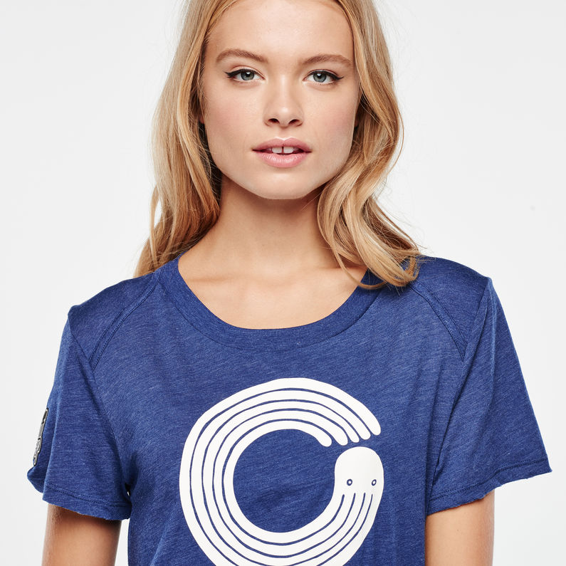 G-Star RAW® RAW for the Oceans - Occotis Circle Tee Mittelblau
