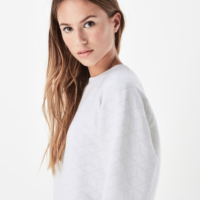 G-Star RAW® Warscha Cropped Sweater Blanc detail shot
