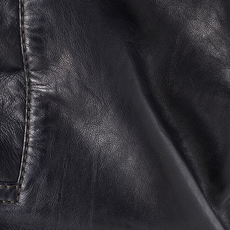 G-Star RAW® Mower Leather Jacket Donkerblauw fabric shot