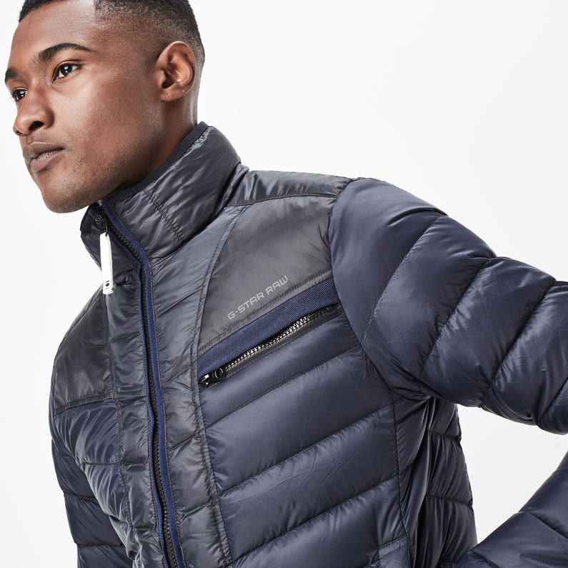 G-Star RAW® Attacc Down Colorblock Jacket Azul oscuro detail shot
