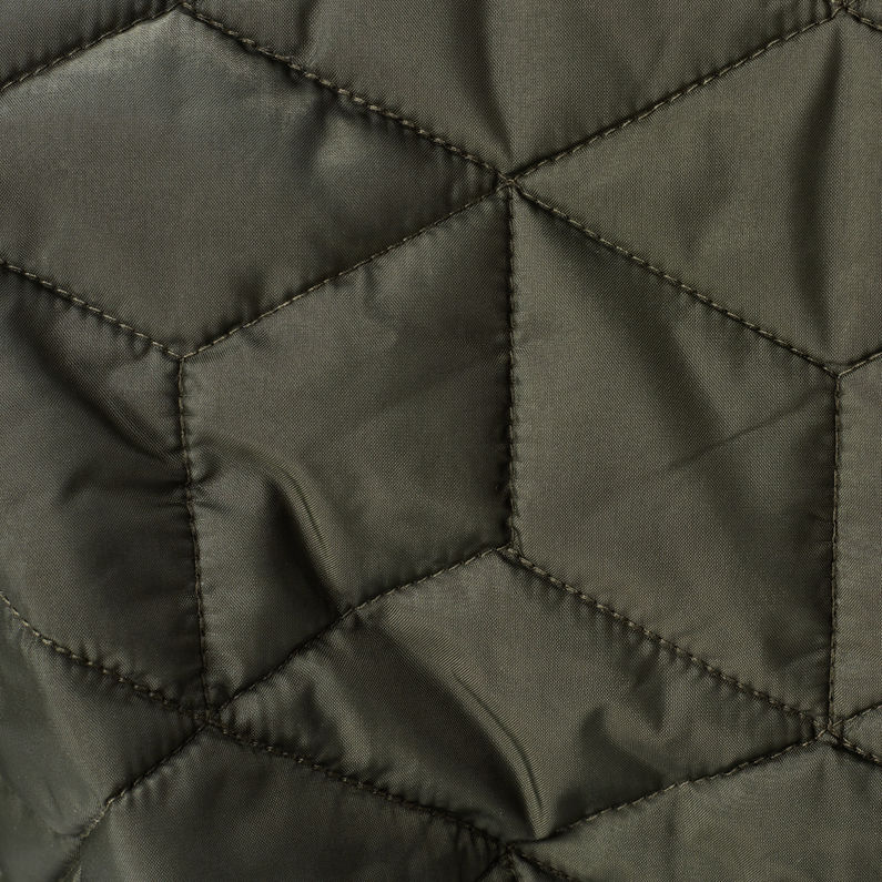 G-Star RAW® Meefic Quilted Overshirt Groen fabric shot