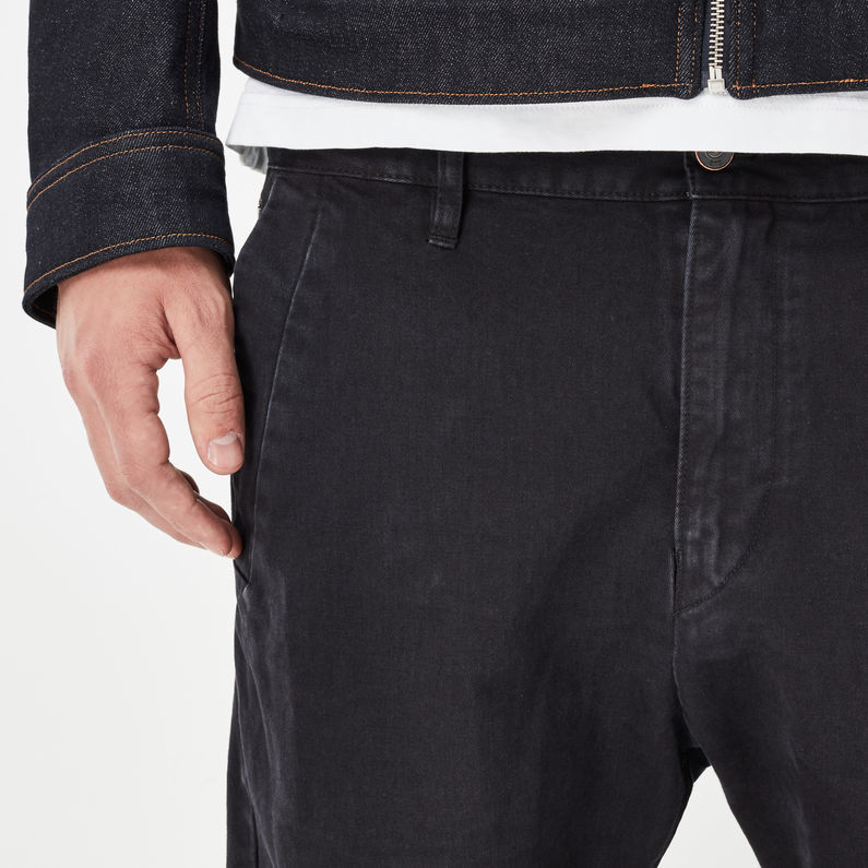 G-Star RAW® Bronson Zip Tapered Cuffed Pants Grau detail shot