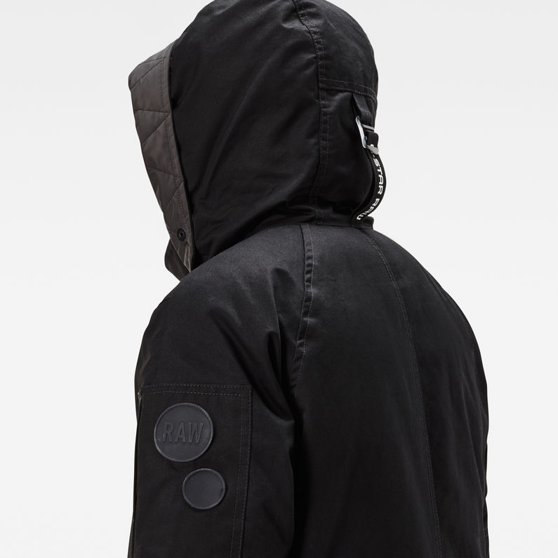 G-Star RAW® Expedic Down Hooded Jacket Black detail shot