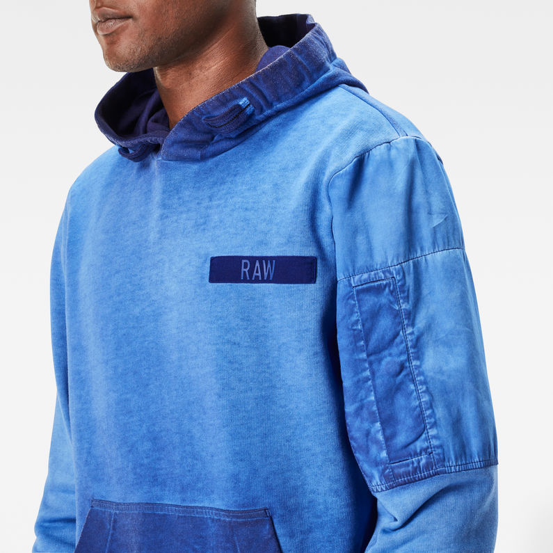 G-Star RAW® Batt Hooded Sweater Mittelblau detail shot
