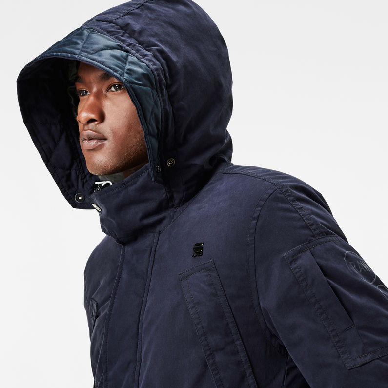 G-Star RAW® Expedic Hooded Cotton Jacket Azul oscuro detail shot