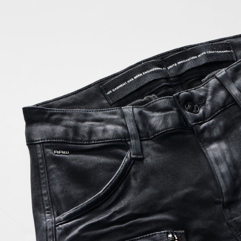 G-Star RAW® Powel Utility Mid Waist Skinny Cargo Pants Schwarz detail shot