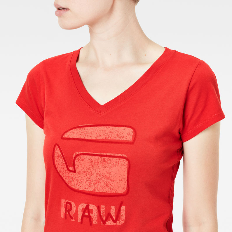G-Star RAW® Kostine Slim V-Neck T-Shirt Red