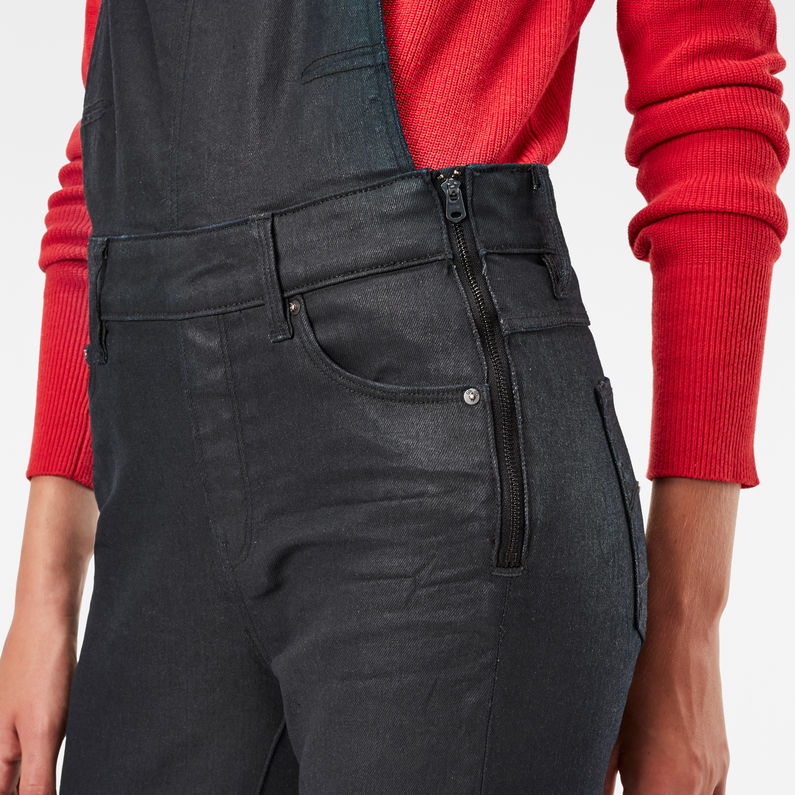 G-STAR® 3301 High Waist Skinny Jumpsuit Donkerblauw detail shot