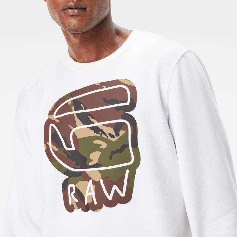 G-Star RAW® Cheldan Regular Fit Sweater White detail shot
