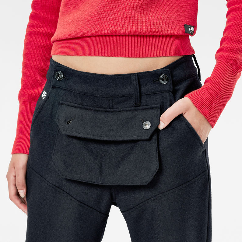 G-STAR® 5620 G-Star Elwood 3D Pouch CL Boyfriend Pants Dunkelblau detail shot