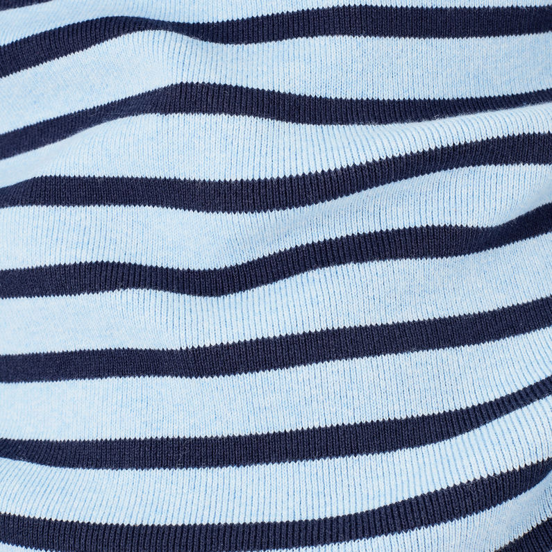 G-Star RAW® Exly Stripe Slim Knit Pullover Bleu foncé fabric shot