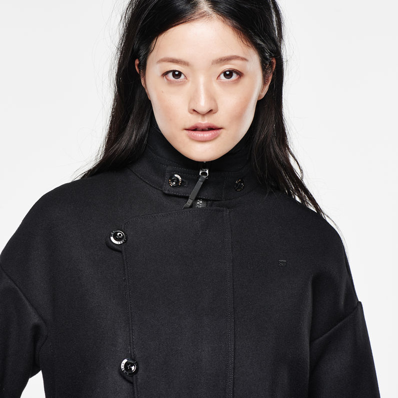 Minor Wool Slim Trench Zwart G STAR