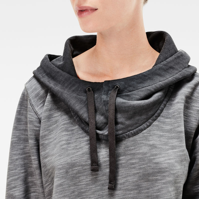 G-Star RAW® Reffit Boyfriend Long Hooded Sweater Grau detail shot