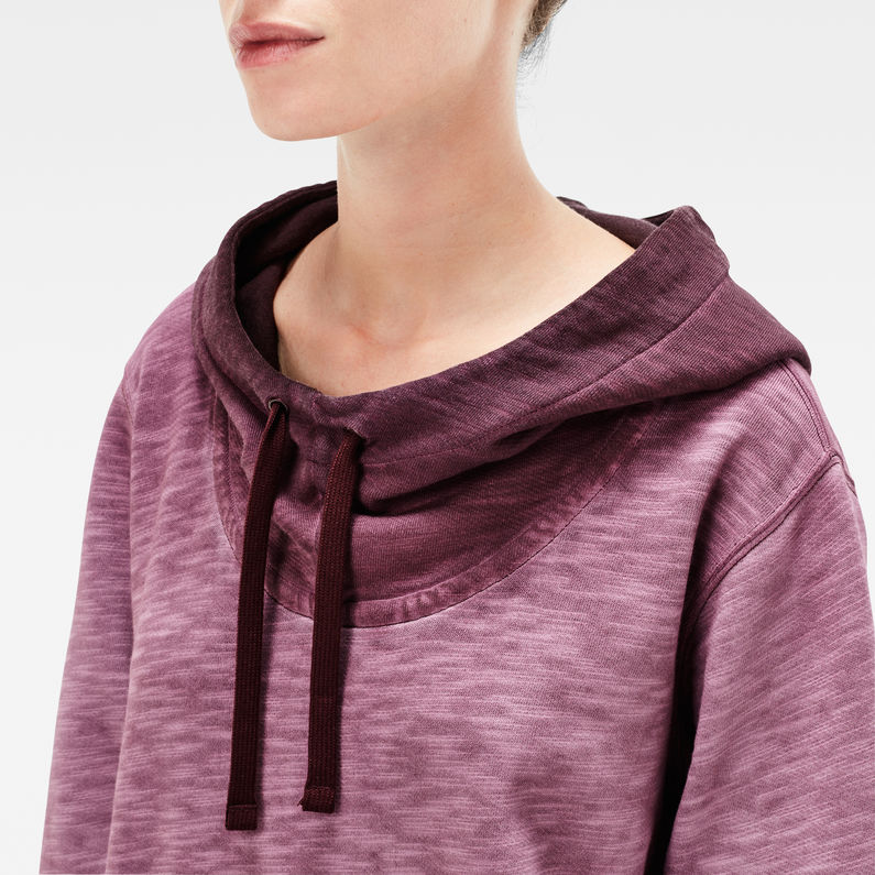 G-Star RAW® Reffit Boyfriend Long Hooded Sweater Purple detail shot