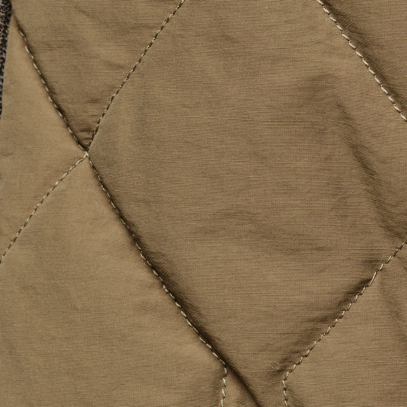 G-Star RAW® Batt Quilted Hooded Overshirt Green fabric shot