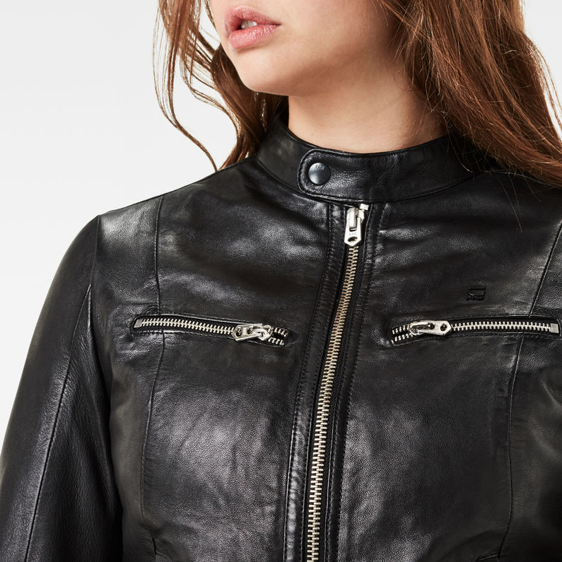 Mower Slim Leather Jacket | Black | G-Star RAW®