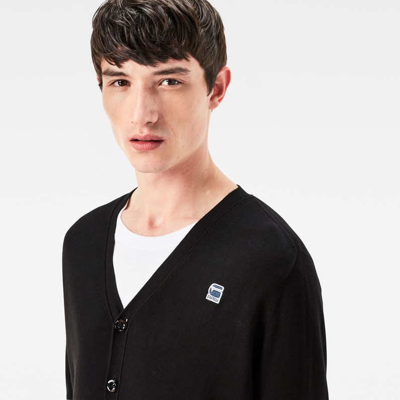 G-Star RAW® Core Double Knit Cardigan Black detail shot