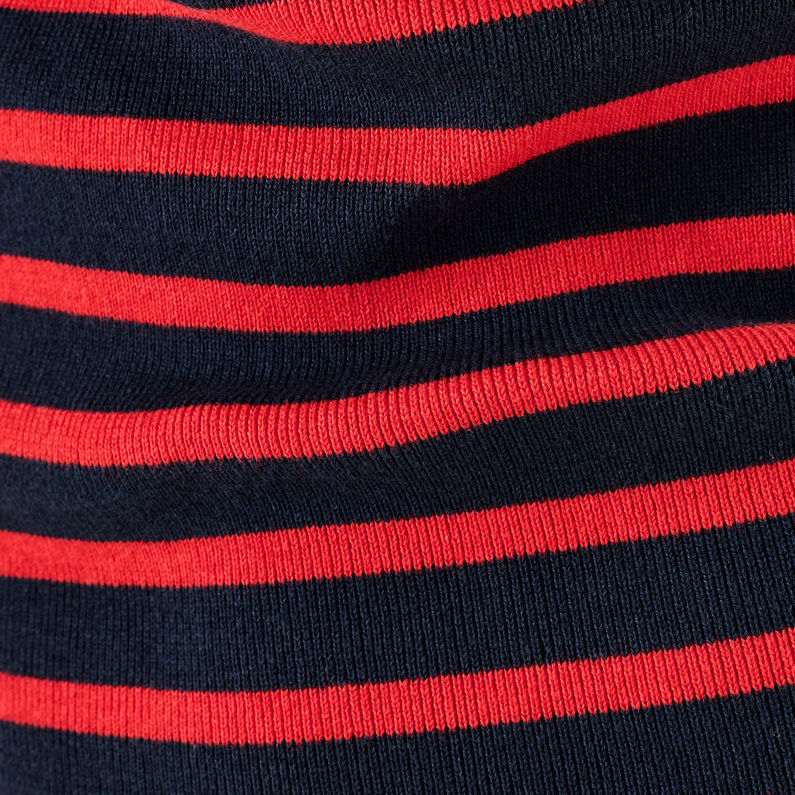 G-Star RAW® Exly Stripe Slim Knit Pullover Donkerblauw fabric shot