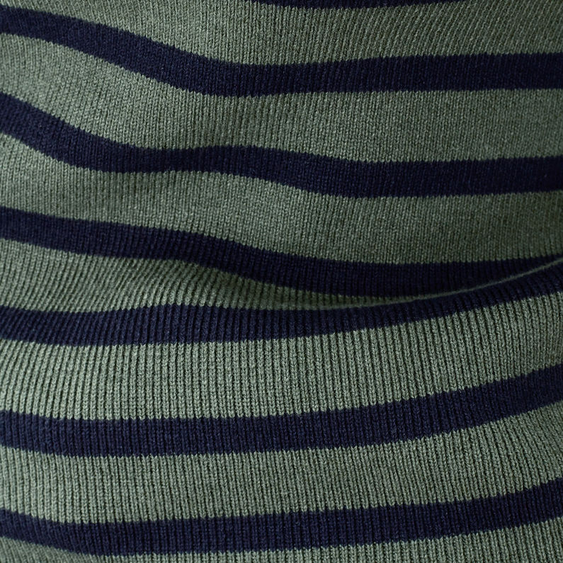 G-Star RAW® Iria Stripe Slim Knit Pullover Green fabric shot