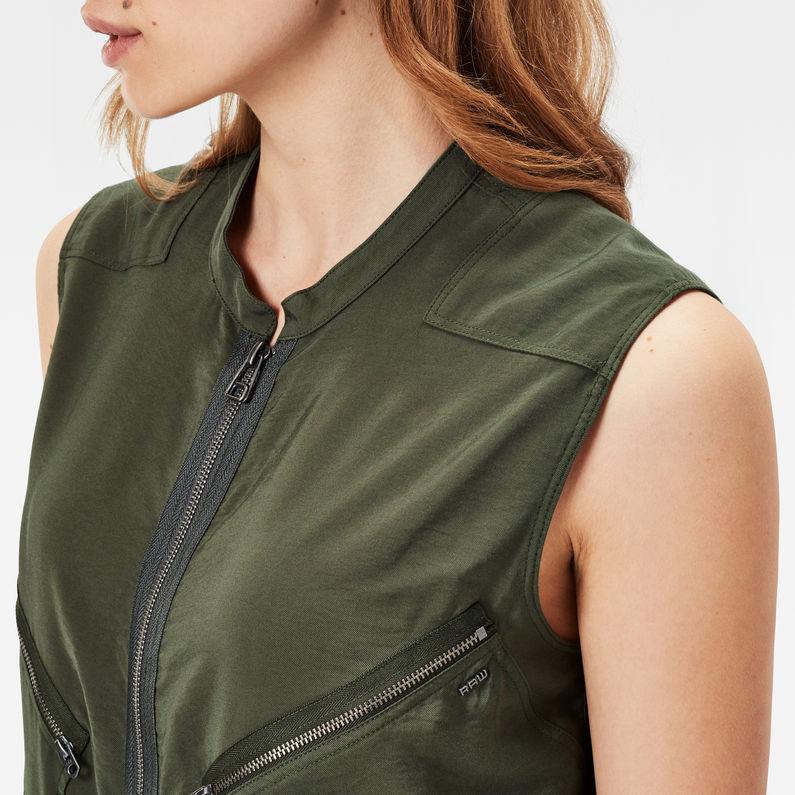 G-STAR® Powel Crusader Zip Loose Shirt Green detail shot