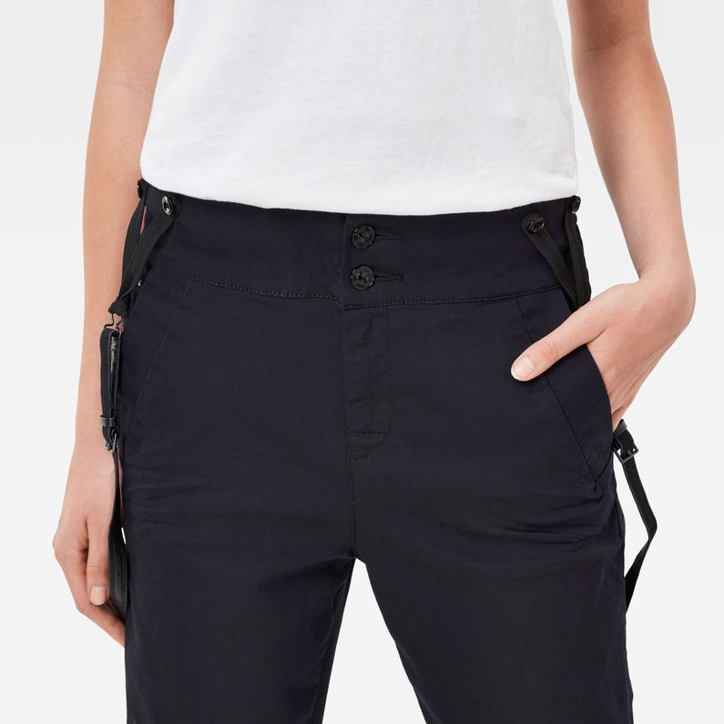 G-STAR® Bronson Sailor Braces Mid Waist  Skinny Chino Dark blue detail shot