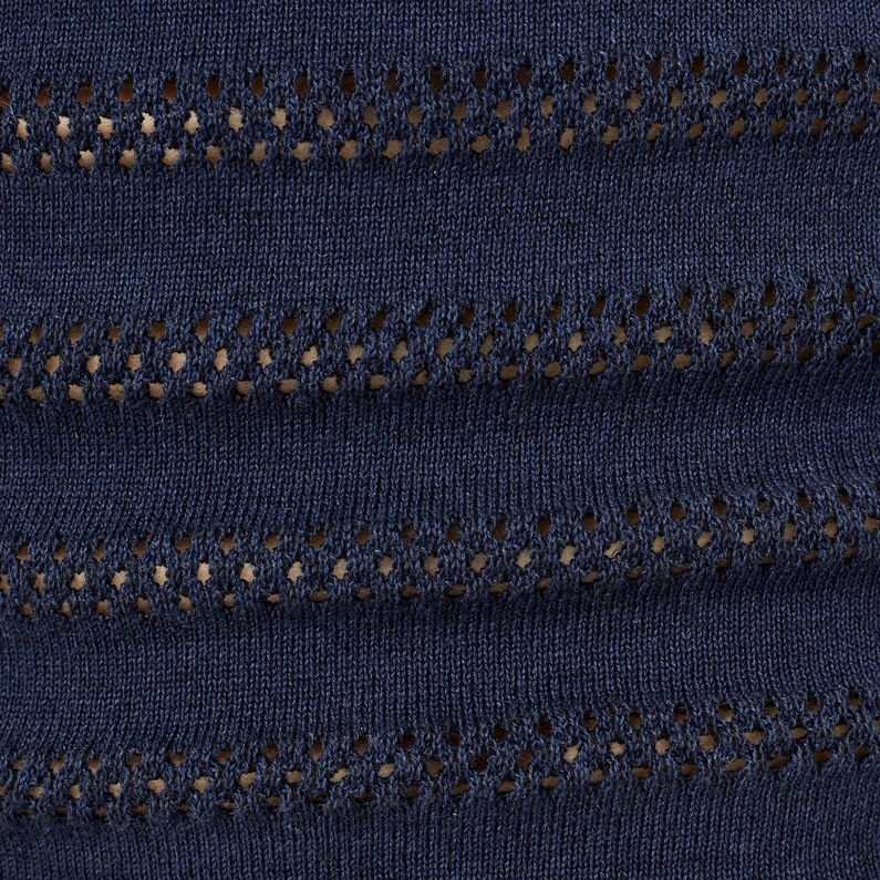 G-Star RAW® Exly Pointelle Straight Knit Pullover Azul intermedio fabric shot