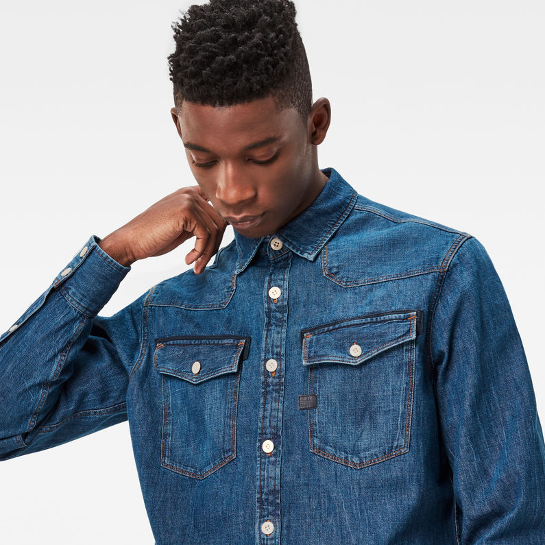 G-Star RAW® 3301 Slim Shirt Bleu moyen