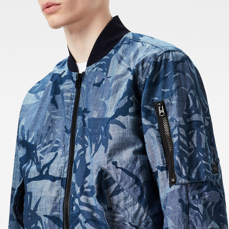 G-STAR® Rackam Deconstructed Bomber Jacket Medium blue detail shot