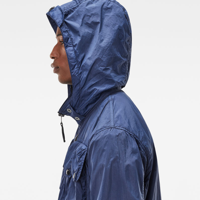 G-STAR® Ospak Hooded Straight Overshirt Dark blue detail shot