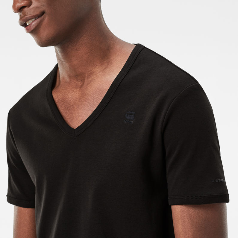 Basic V Neck T Shirt 2 Pack Black G Star Raw