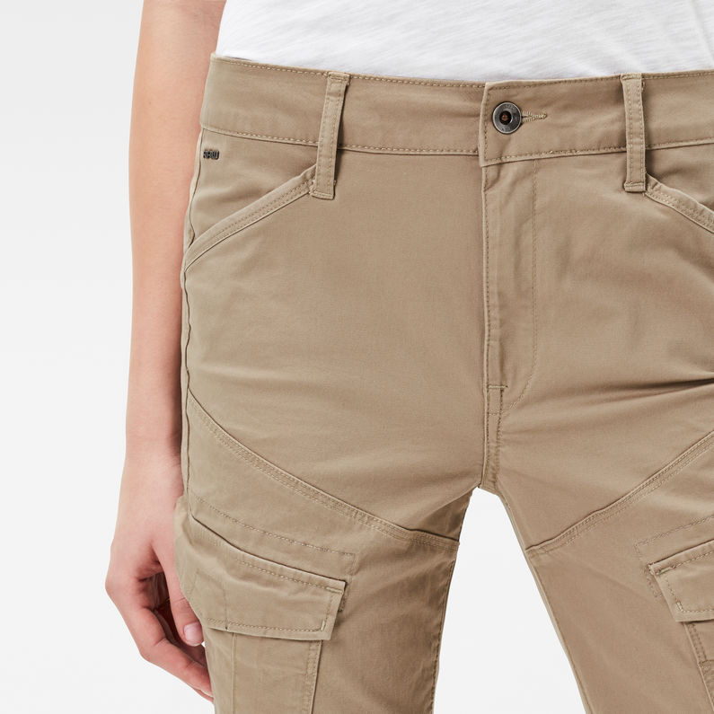 G-STAR® Rovic Mid Waist Skinny Cargo Pants Braun detail shot