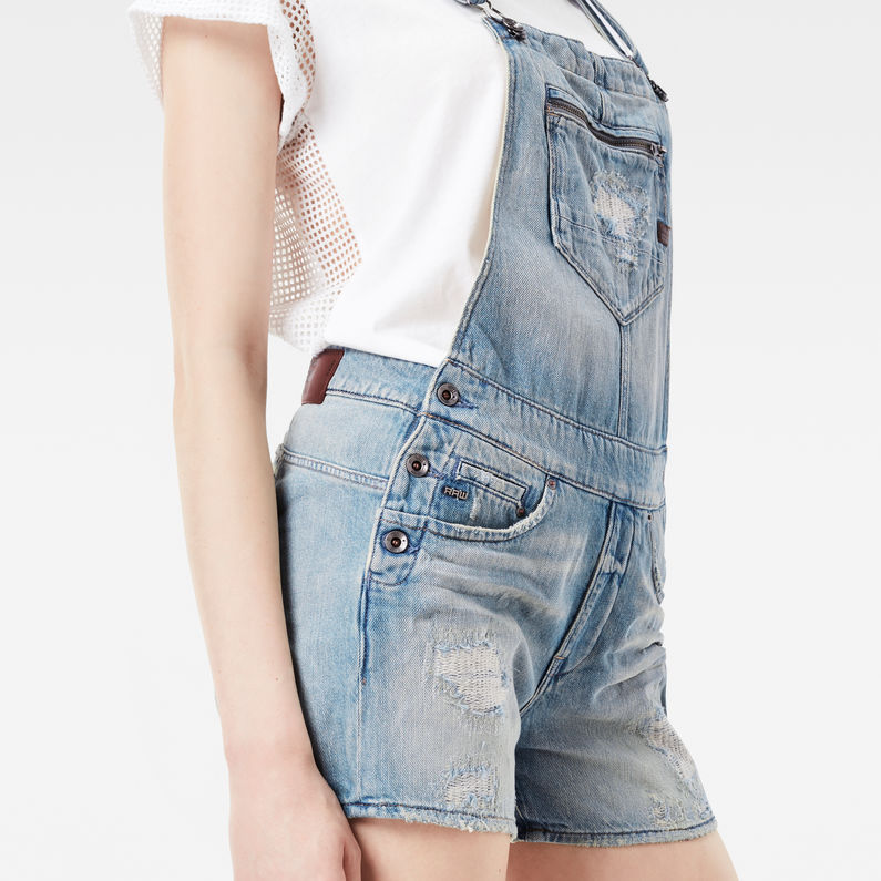 G-STAR® Midge Short Overalls Light blue detail shot