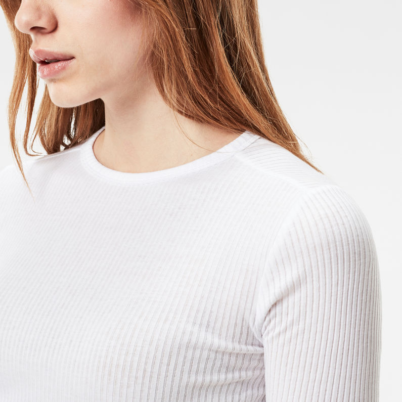 G-Star RAW® Silber Cropped T-shirt Blanc detail shot