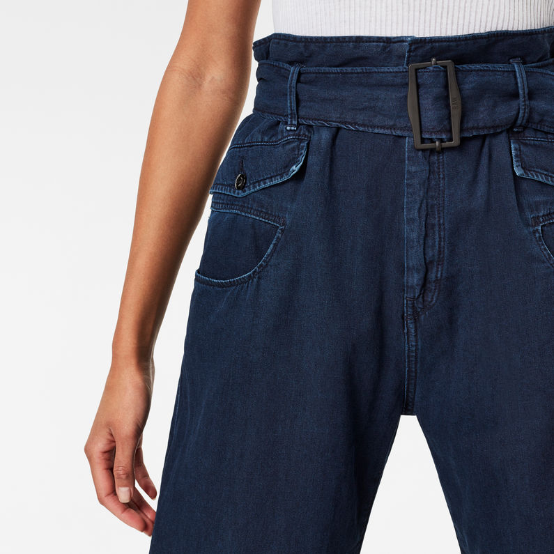 G-STAR® Army Radar XL Mid Waist Paperbag Pants Dark blue detail shot