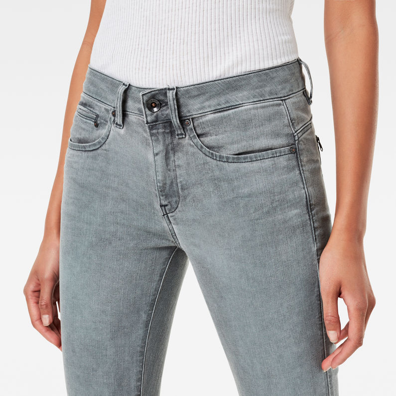 G-Star RAW® Midge Zip Mid Waist Skinny Color Jeans Grau