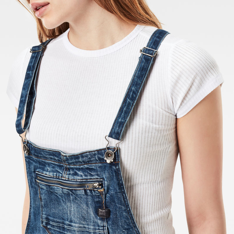 G-STAR® Midge Slim Bib Dress Medium blue detail shot